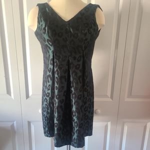 💚Loft emerald green leopard dress